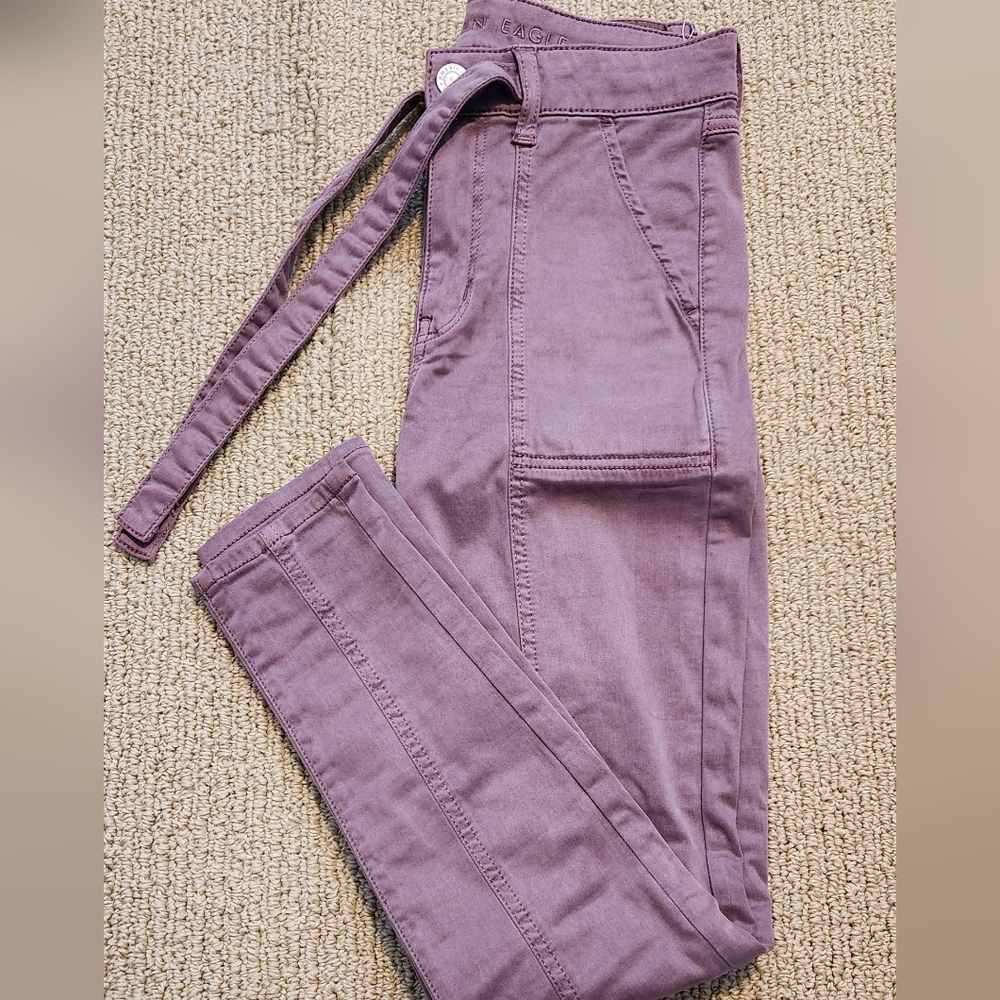 Purple American Eagle High Rise Jeggings Size 4 short